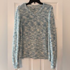 Croft & Barrow V-Neck Knit Sweater in Blue and White